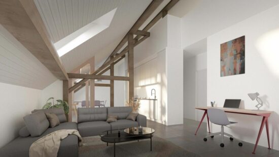 Photo 1 de l'annonce 1634007 - cronay – appartement mansardé de 4.5 pièces avec jardin