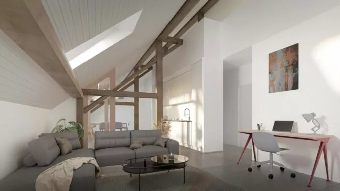 Cronay – Appartement mansardé de 4.5 pièces avec jardin